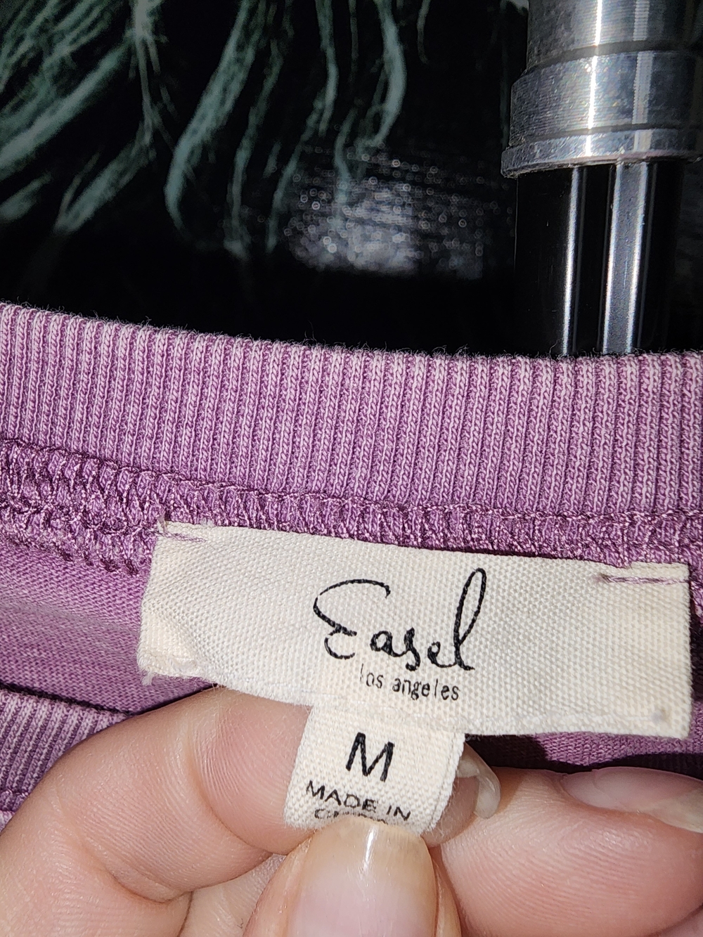 easel Lavender Short Sleeve Raw-Edge Tee - Picture 2 of 3